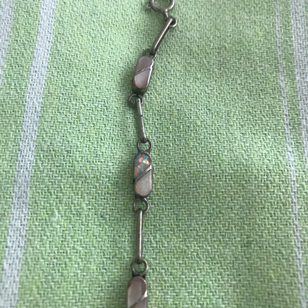 Vintage Silver and Opal Bracelet